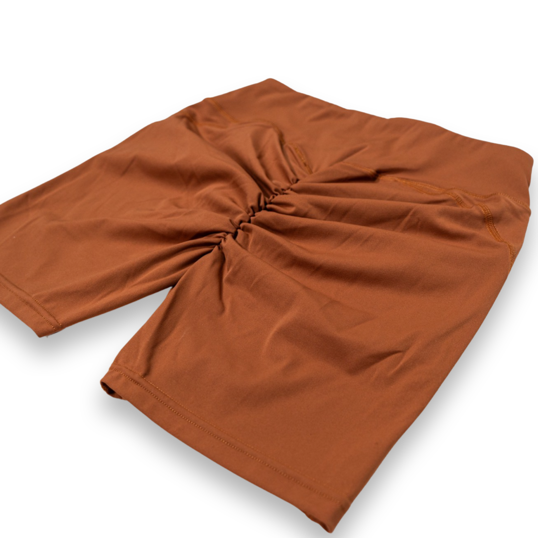 V Waist Yoga Short (Toffee Brown)