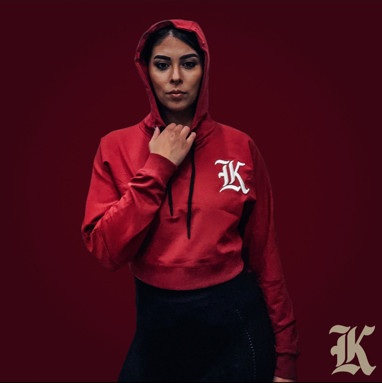 Kilo Kings Crop Hoodie (Burgundy)