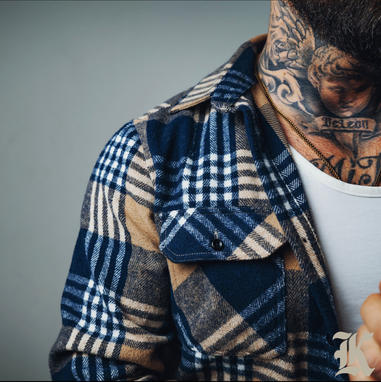 Flannel (Tan & Navy)