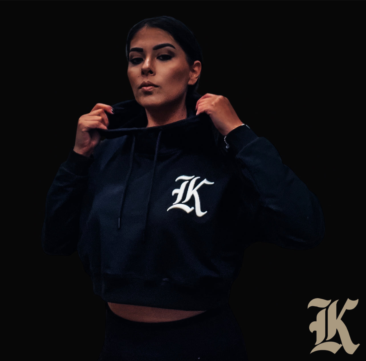 Kilo Kings Crop Hoodie (Blackout)