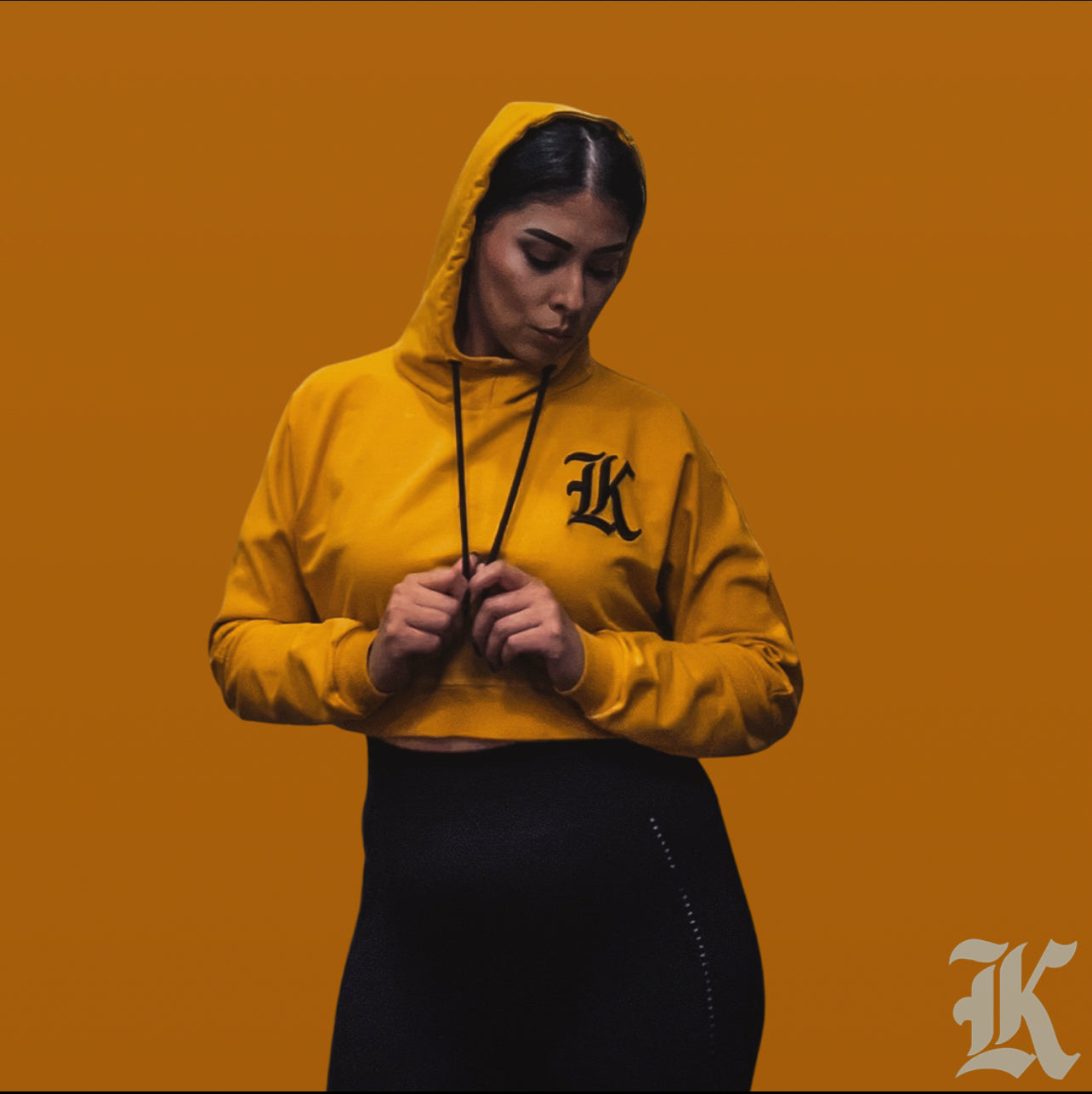 Kilo Kings Crop Hoodie (Mustard)